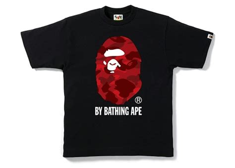 bape shirt red and black.